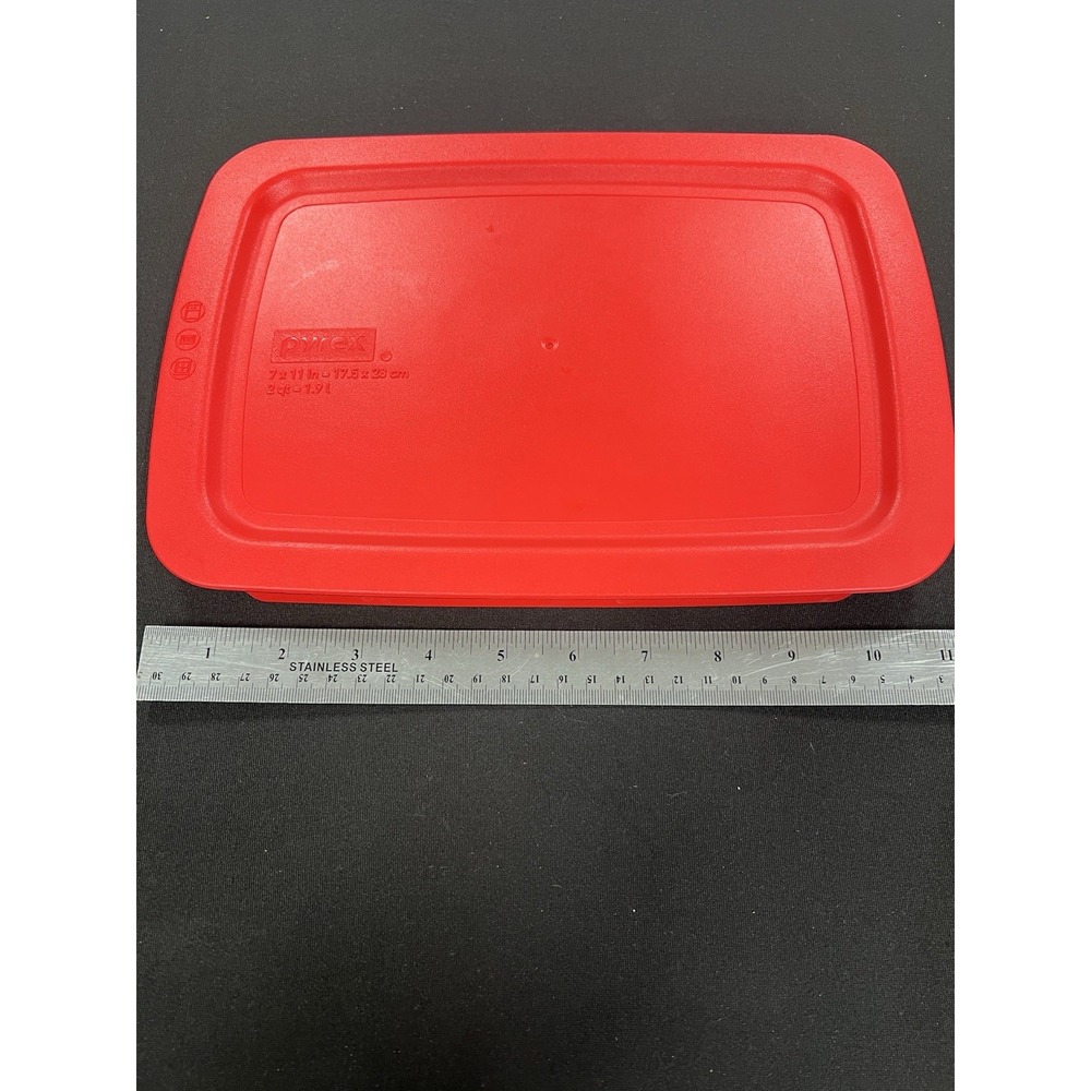 Pyrex 232-PC 11" x‎ 7" Red Rectangular Lid REPLAC Cover for 2Qt for Glass Dish